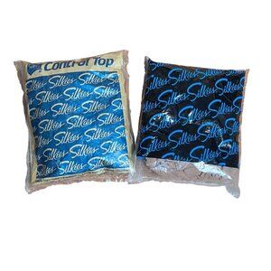 Lot of 2 VTG Silkies HCA Made in USA Panty Hose Control Top Nude Size Medium NEW